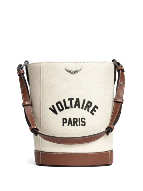 Zadig&Voltaire logo-print bucket bag White LWBA04034