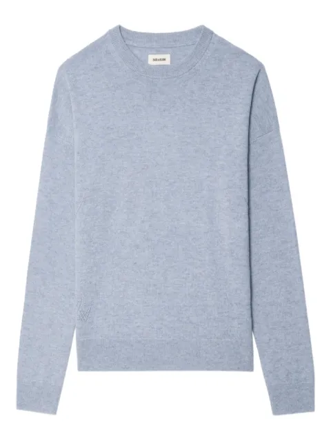 Zadig&Voltaire heart-patch cashmere sweater Blue KWSW02815