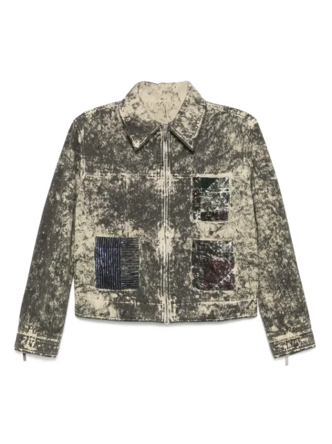 Stain Shade printed jacket Brown 307