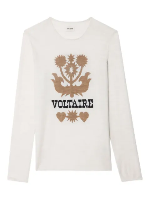 Zadig&Voltaire Teissa floral-embellished sweater Neutrals KWSW02802
