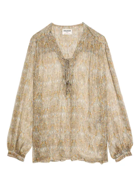 Zadig&Voltaire Tamela lace-up blouse Brown WWSH02238