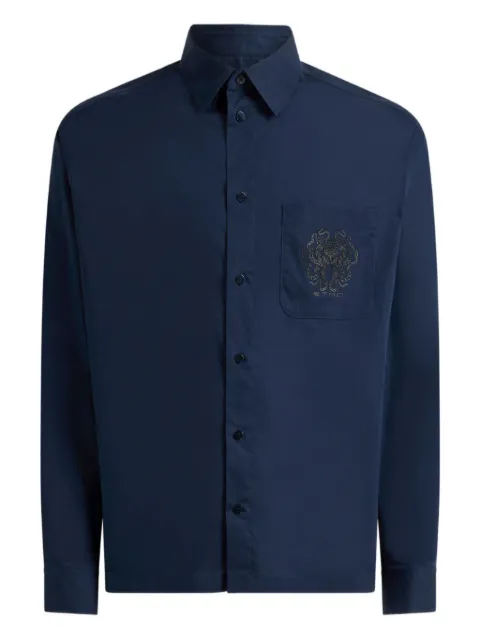 ETRO logo-embroidered shirt Blue MRIC005799TU5K1