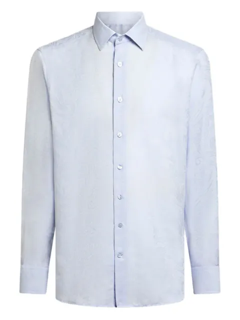 ETRO paisley-jacquard cotton shirt Blue MRIB000199TJEG3