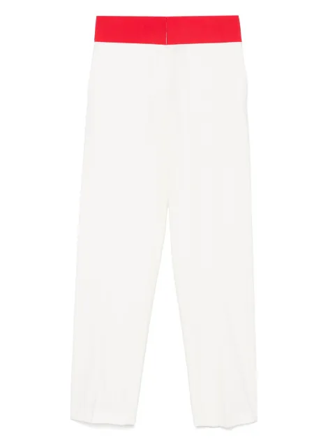 MSGM contrast-waistband trousers Neutrals 3842MDP04257127