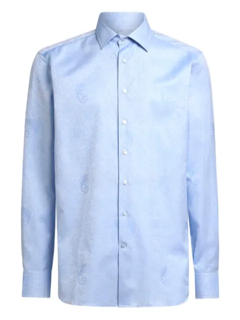 ETRO paisley-jacquard cotton shirt Blue MRIB000199TJ590