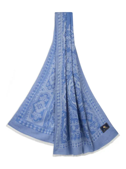 ETRO geometric-print scarf Blue MATA0032AQ246