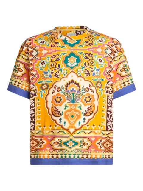 ETRO floral-print T-Shirt Yellow MRMA0024AK967
