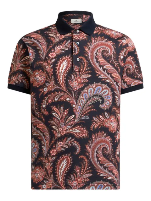 ETRO paisley-print cotton polo shirt Black MRMD0004AK930