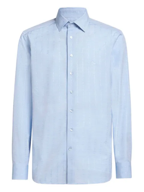ETRO paisley-jacquard cotton shirt Blue MRIB000299TR579