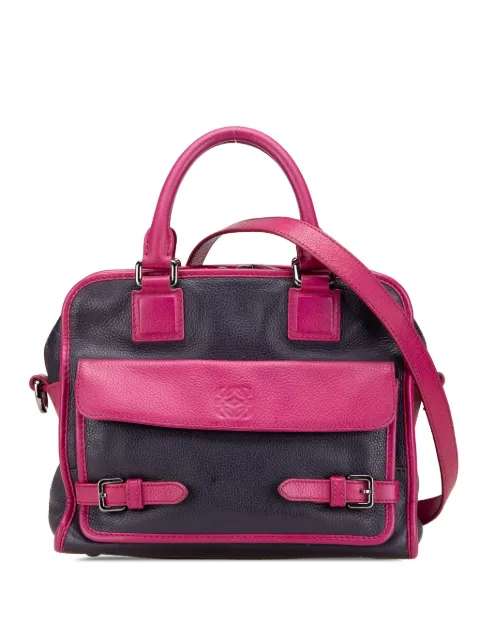 Loewe Pre-Owned 2015 Grained Bicolor Calfskin Cruz satchel Blue M26Y039EBGRG7AFN