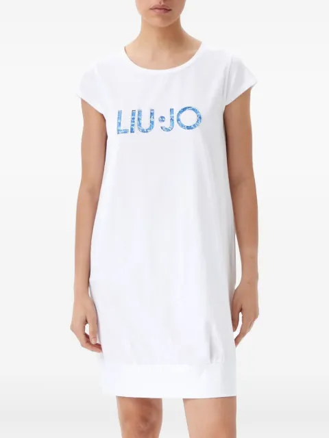 LIU JO logo-print mini dress White VA5194JS00309P55