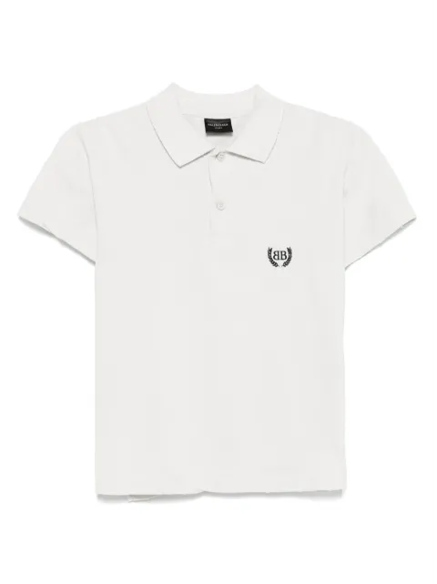 Balenciaga logo-embroidered polo shirt Grey 833244TSVC79012