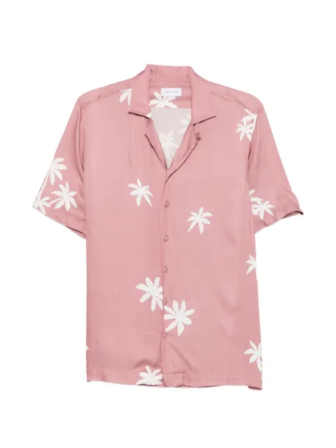 Tagliatore Hawaii palm-print short-sleeve shirt Pink HAWAIINS270005