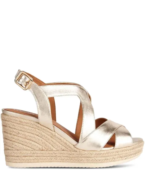 Geox leather wedge espadrilles Gold D35GVC000CF