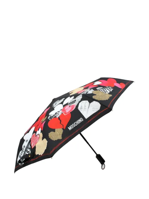 Moschino heart-print umbrella Black 8946OPENCLOSEA