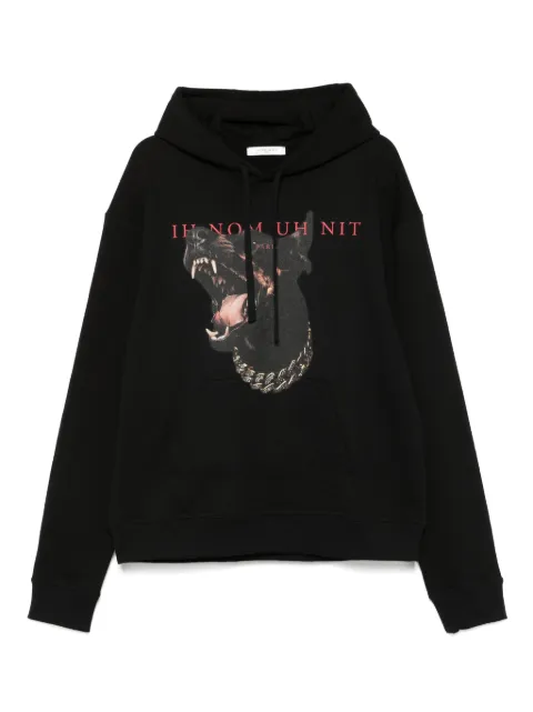 Ih Nom Uh Nit dog-print hoodie Black NUS25240
