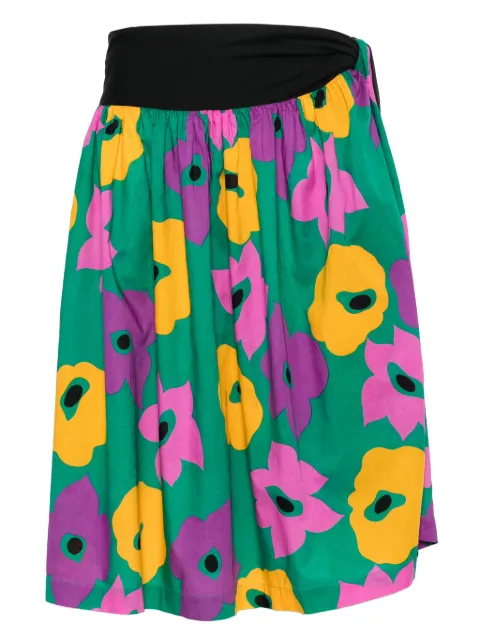 Saint Laurent Pre-Owned 1970s floral-print midi skirt Black SL350MU