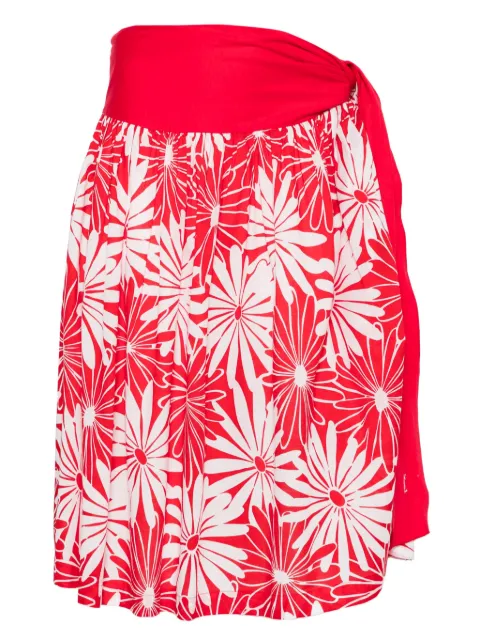 Saint Laurent Pre-Owned 1970s floral-print midi skirt Red SL350MZ