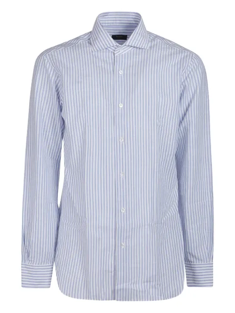 Barba striped long-sleeve shirt Blue K1U13P0147098U