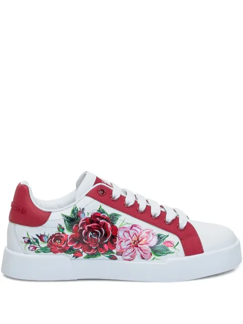Dolce & Gabbana floral-print sneakers Red CK2330AD773