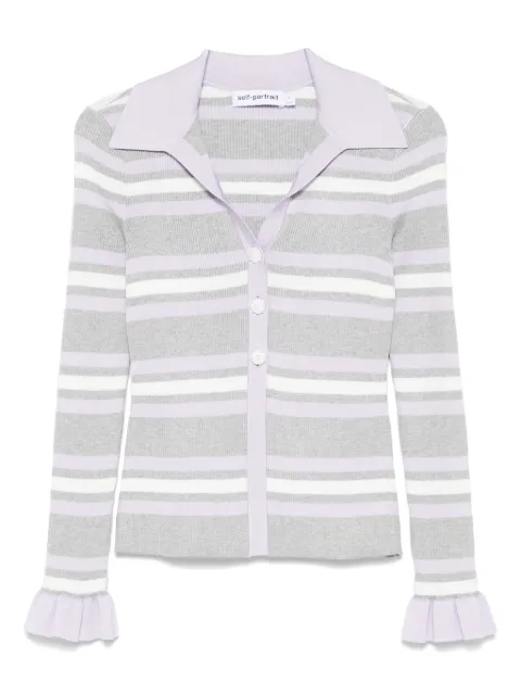 Self-Portrait striped cardigan Grey PF25047TAGR