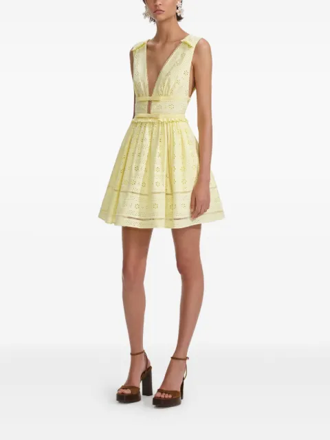 Self-Portrait cotton dress Yellow PF25005SY