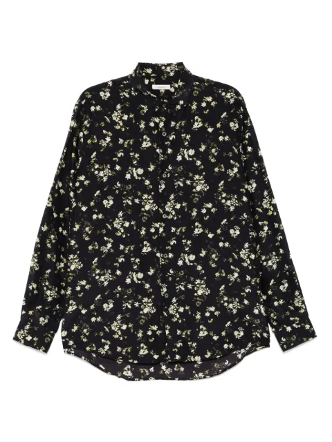 CALMLENCE flower-print shirt Black SHIRT023BK