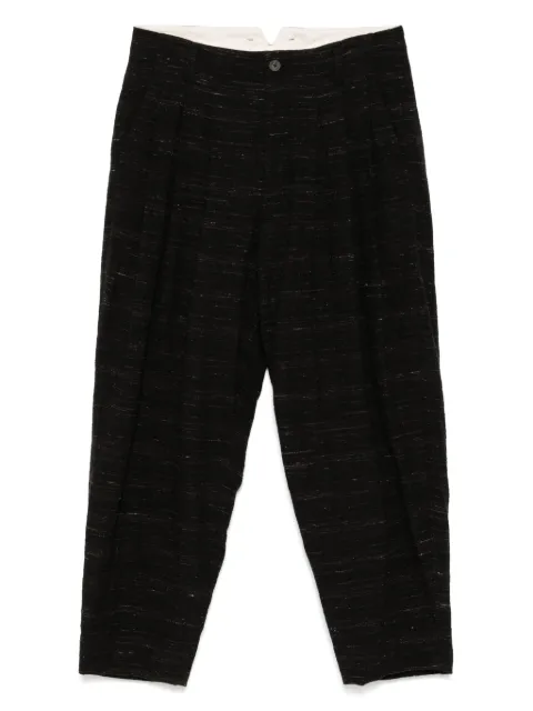 CALMLENCE triple pleated tapered trousers Black PANTS022