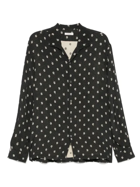 CALMLENCE classic open-collar shirt Black SHIRT024