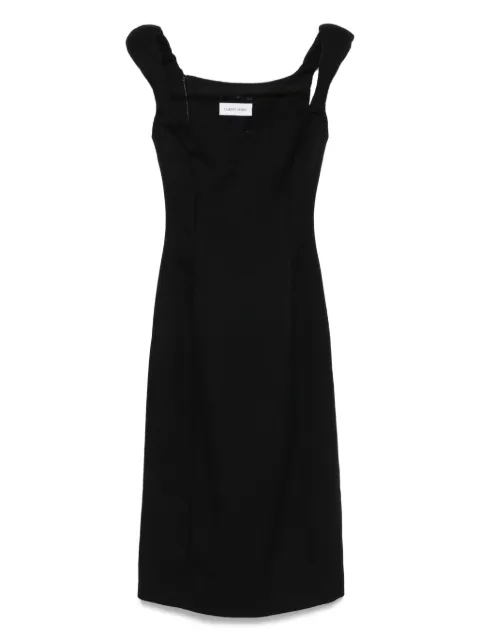 Marine Serre virgin wool sleeveless dress Black WDR399ACWOV0077