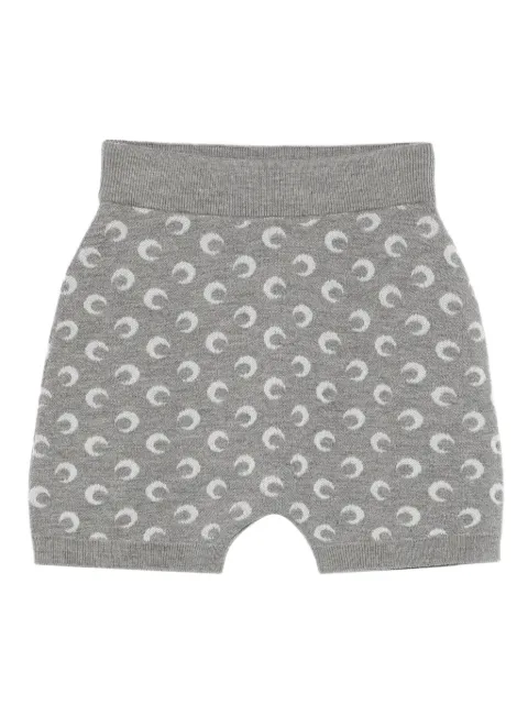 Marine Serre Moon jacquard knitted shorts Grey WSH013ACKNI0530