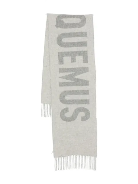 Jacquemus logo fringed scarf Grey ACU00435AOT4001