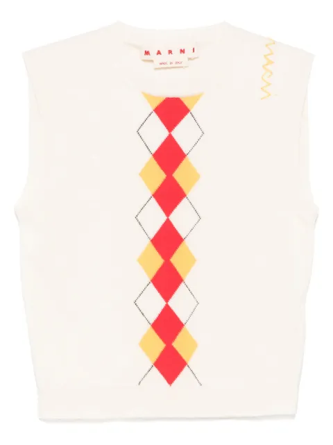 Marni argyle-pattern vest Neutrals GCMD0591Q0UFH546