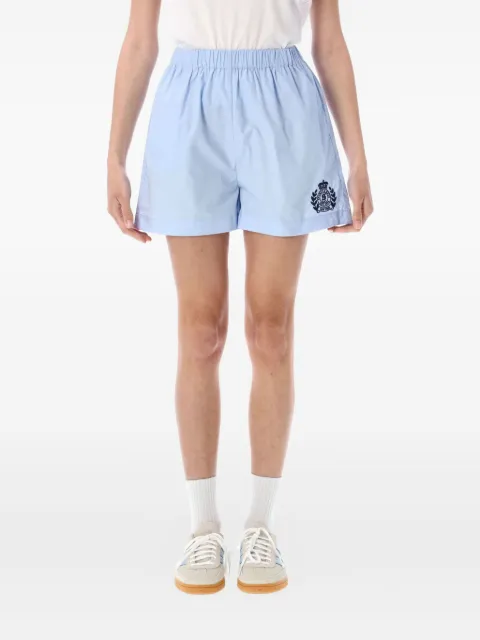 Sporty & Rich Crest-embroidered shorts Blue SH012612302BL59233