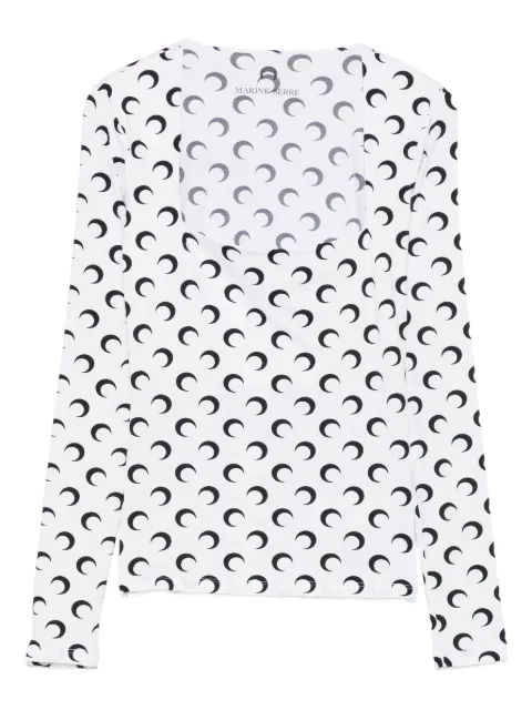 Marine Serre Moon square-neck top White WTS017ACJER0001