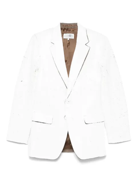 MM6 Maison Margiela cracked-paint blazer White S62BN0110M35437