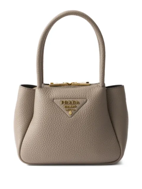 Prada mini leather tote bag Brown 1BA362V7NO2DKV