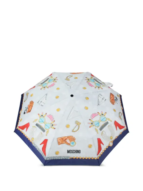 Moschino fashion-print umbrella White 8970OPENCLOSEA