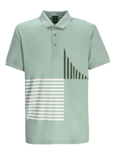 BOSS Paddy graphic-print polo shirt Green 50539506