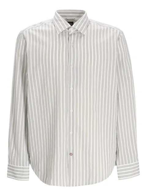 BOSS striped button-up shirt Green 50539534