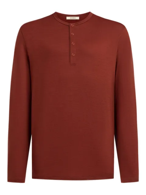12 STOREEZ long-sleeve Henley T-shirt Red 128218