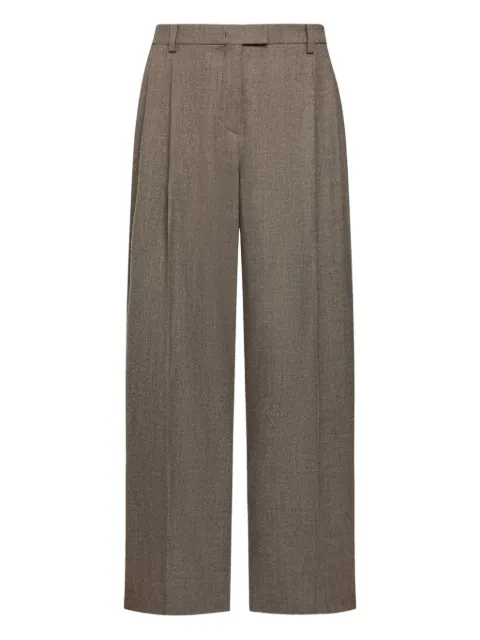 12 STOREEZ Drago pleated wide-leg trousers Brown 127174