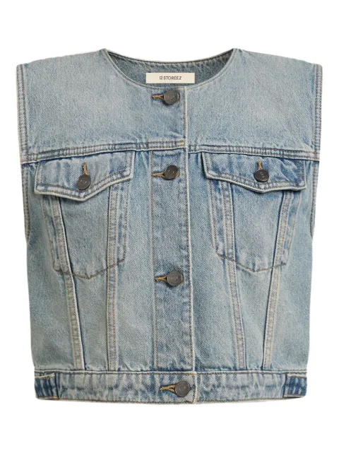 12 STOREEZ denim gilet Blue 129653