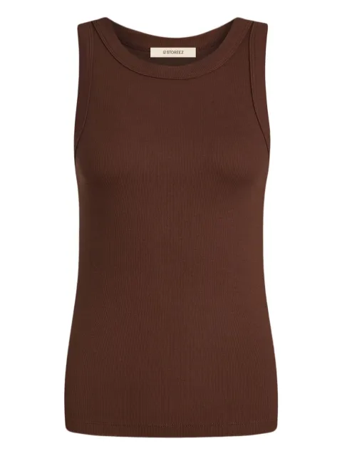 12 STOREEZ ribbed tank top Brown 130478