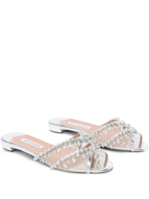 Aquazzura Temptation Crystal sandals Silver TEMFLAS0