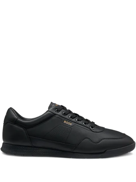 BOSS logo-stamp leather sneakers Black 50548658