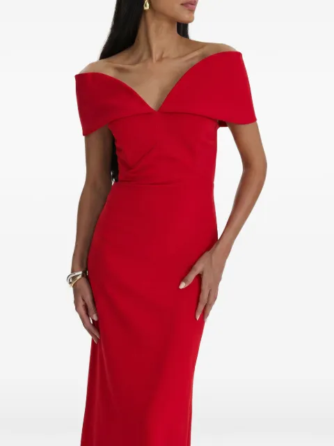 MOOS STUDIO v-neck maxi dress Red MOOS115