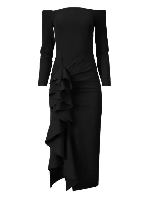 MOOS STUDIO Passion off-shoulder midi dress Black MOOS108