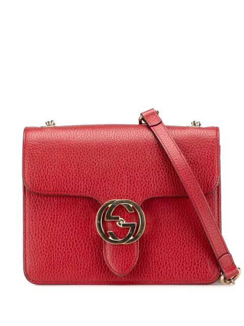Gucci Pre-Owned 2016-2024 Small Dollar Calfskin Interlocking G crossbody bag Red ESTWYNPRLLKRY6I4