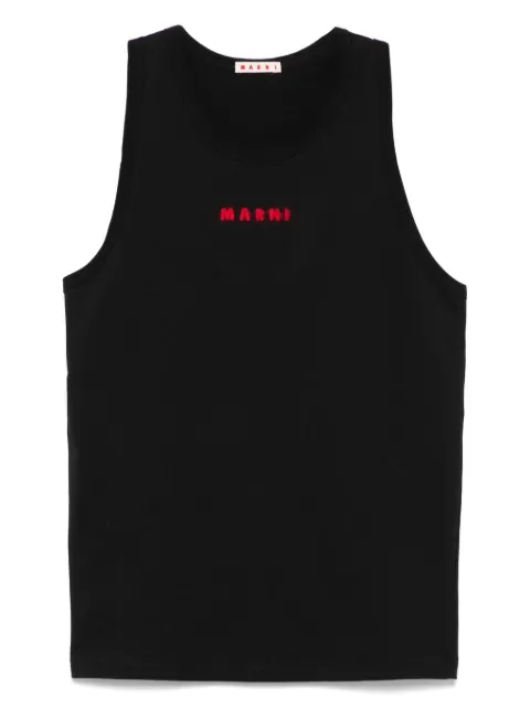 Marni logo-embroidered tank top Black HUMU0326S1UTC406